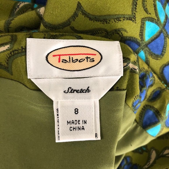 Vintage Green and Blue Earthy Skirt Talbots Size 8 - Picture 3 of 9